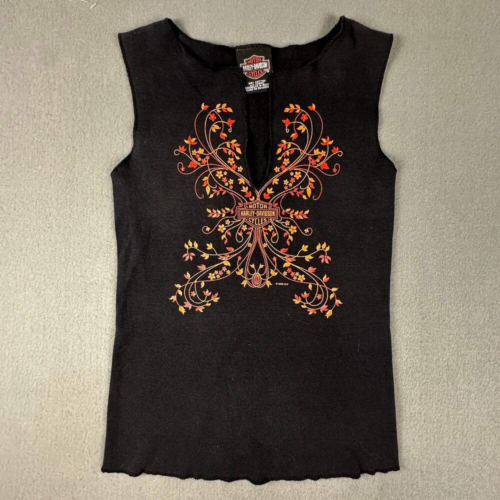 Harley-Davidson Tank Top Small Lake of the Ozarks Floral Graphic Biker